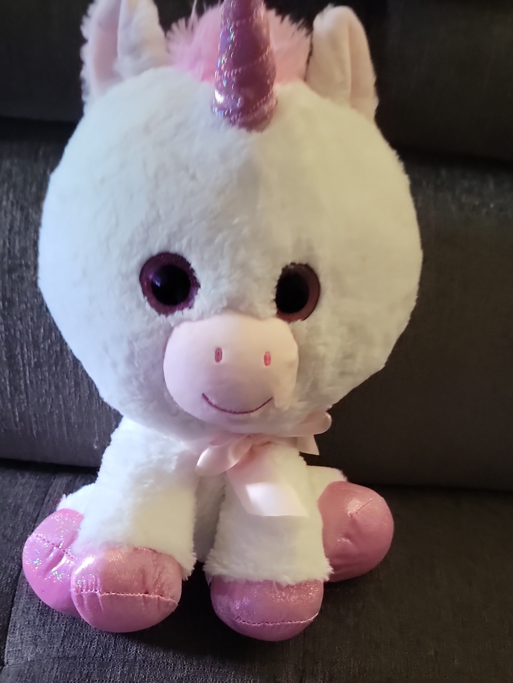 Kellytoy White & Pink Unicorn Plush with Sparkle Horn